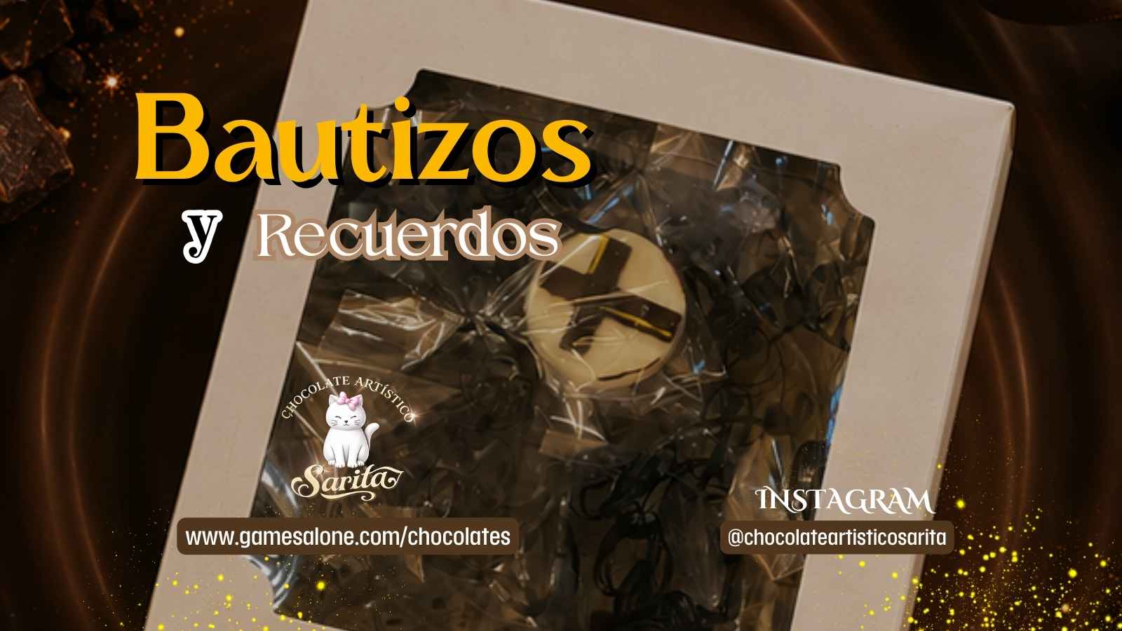 Chocolate artístico para bautizo