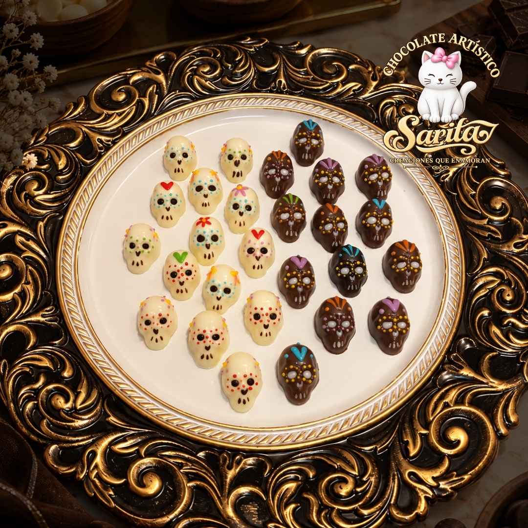 Chocolate artístico en forma de calavera
