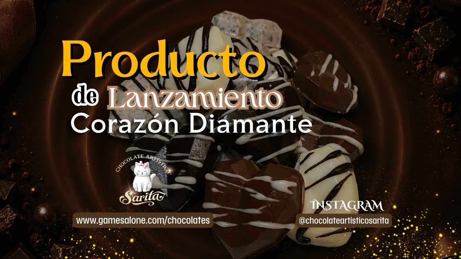 Corazón diamante de Chocolate Artístico Sarita
