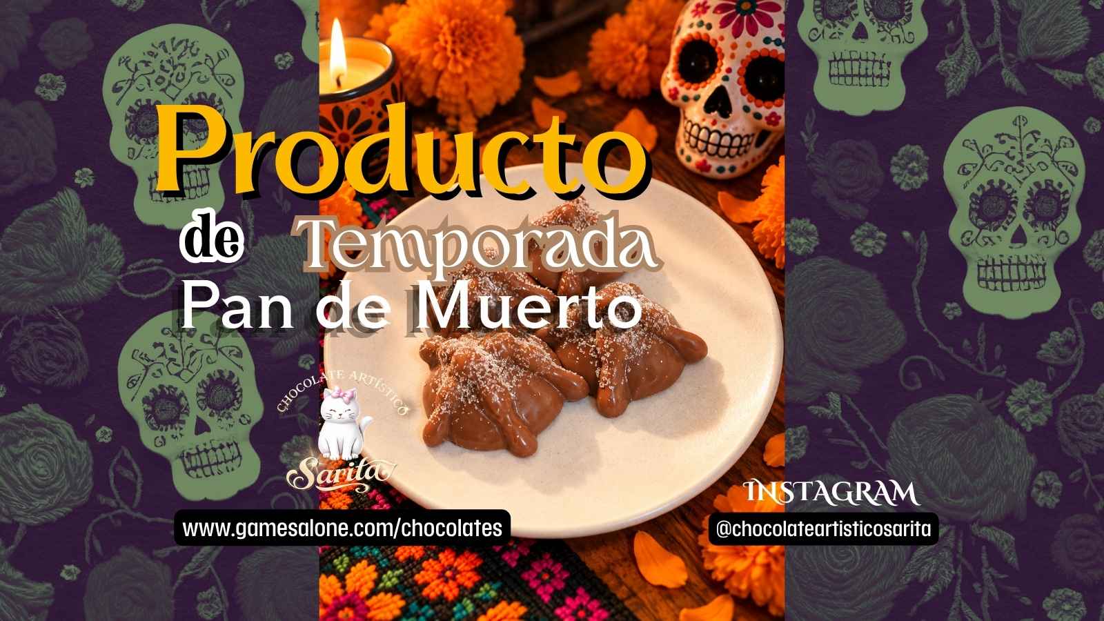 Pan de muerto de chocolate Sarita
